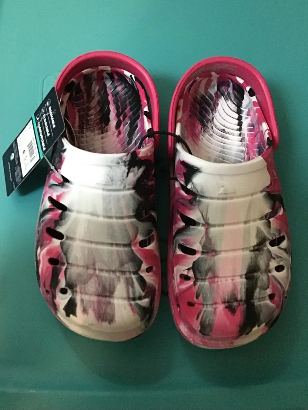 Kids Slip-On Clogs in Pink White and Black - Comfortable Water Shoes size 13